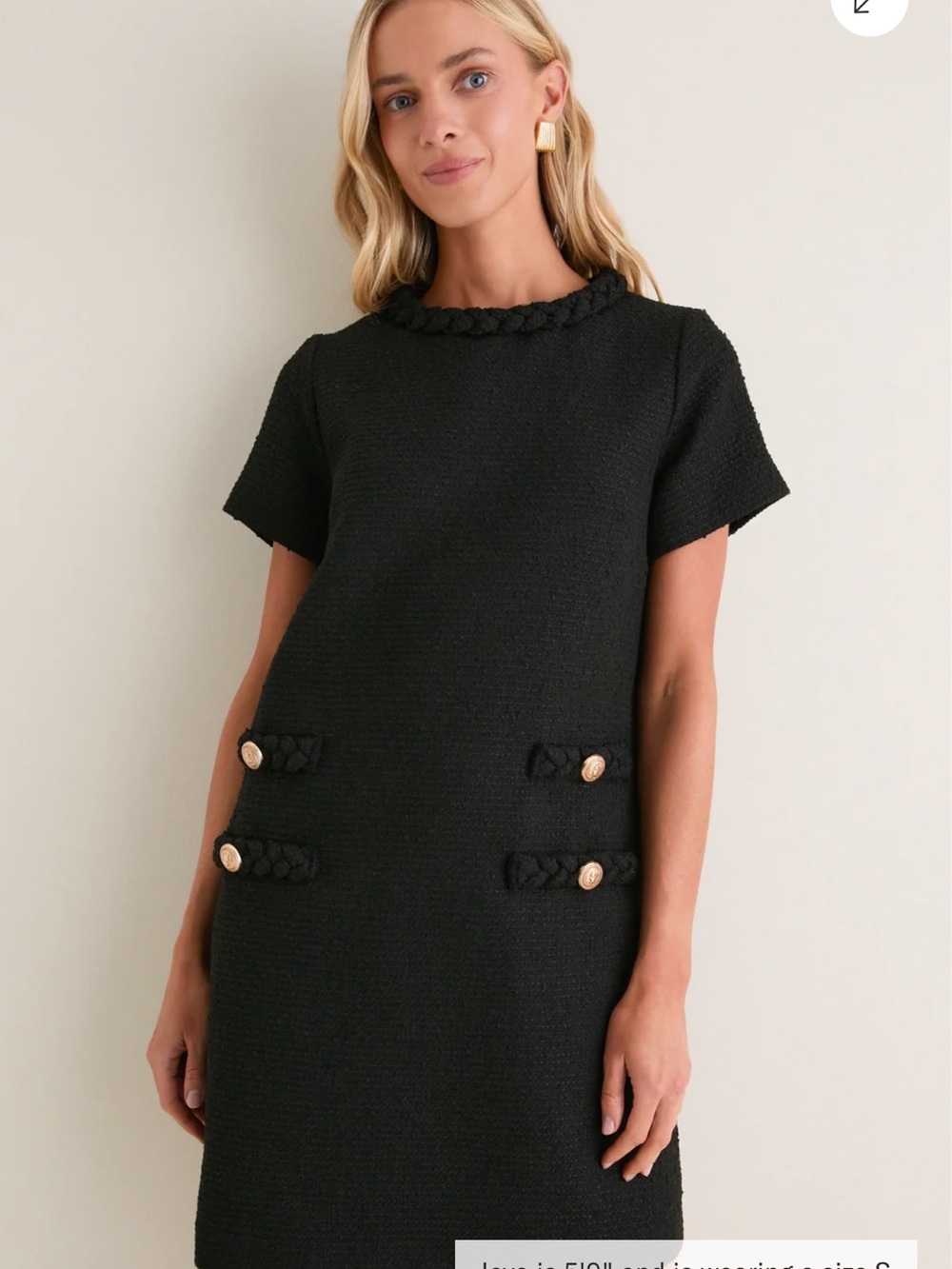 Tuckernuck Black Tweed Jackie Dress